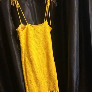 Yellow fashionnova mini dress